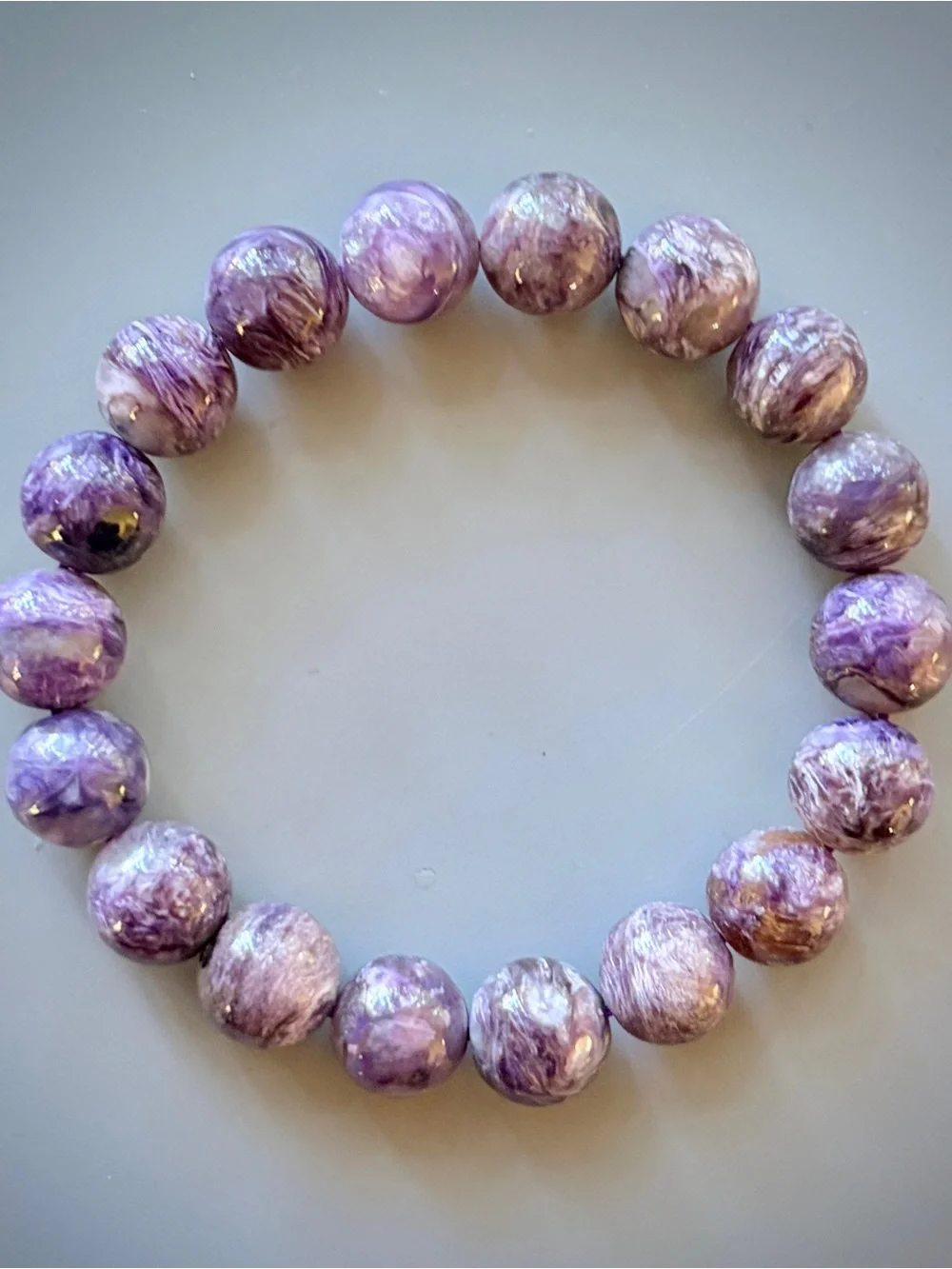 Purple Charoite Handcrafted Bead Bracelet